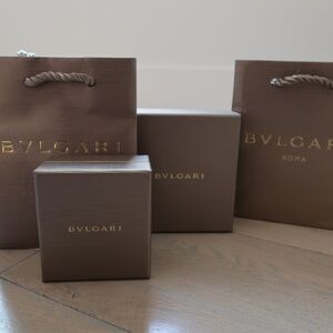 ✨ Authentic BVLGARI Packaging Bundle – 2 Boxes + 2 Shopping Bags ✨